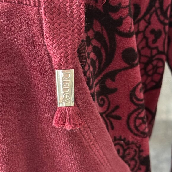 Disney Parks Mickey Mouse zip up hoodie small cranberry floral boho Disneyland - Picture 4 of 13